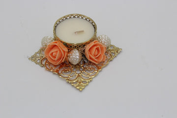small Flower decorated candle holder, baby shower return gift, Indian return gift, wedding gift, bulk return gift, small favor, varalakshmi