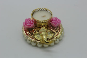 Ganesha Candle Holder | With Velvet Pouch | Diwali Gift | Indian Festival Gift | Arihant Creations