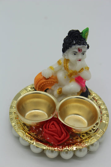 Krishna Haldi Kumum Platter | Indian Favors | Puja Gift | Return Gift | Housewarming | Wedding | Diwali