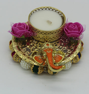 Ganpati Candle Holder |  Diwali Gifts | Indian Festive Favors | Pooja Gifts | Arihant Creations