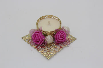 Candle Holder | Flower Decorated | Indian Festive Gift | Home Decor | Arihant Creations