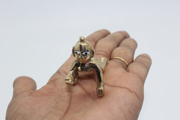 Baby Krishna Idol | Made With Brass | Ladoo Gopal Statue | Bal Gopal Murti | Puja Decor