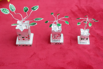 Small and medium German Silver Tulsi Kyara, Wedding Decor, Return Gifts for Pooja, Tulasi Pooja, wedding gift, Navrati , tambulam gifts