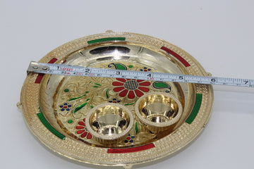 Small pooja thali, Indian return gift, Diwali return gift, pooja thali, thali for pooja, small favor, bulk return gift, haldi kumkum holder