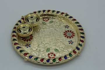 30 pieces - Small pooja thali for return gift, flower design pooja thali, Indian return gifts, house warming pooja, puja favor