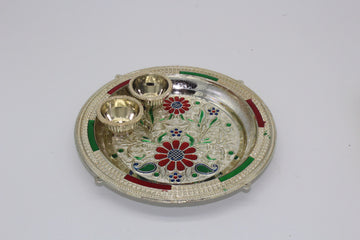 Small pooja thali, Indian return gift, Diwali return gift, pooja thali, thali for pooja, small favor, bulk return gift, haldi kumkum holder