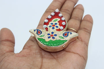 Small diya haldi kumkum dan (box), puja Favor, Roli Chawal Holder, Pooja Gifts, Indian return gift for pooja, Indian favors, bulk favor