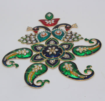 Meenakari work metal mango rangoli,  home decor, Diwali rangoli , floor decoration, New Year gift, Indian festival decor