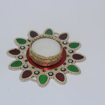 Acrylic flower Diwali diya,Indian return gift,Diwali pooja decoration,decorative candle holder