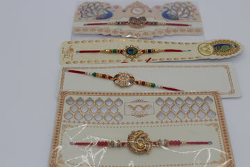 Small Ganesh Rakhi For Brother Bhaiya Bhabhi Traditional Handmade Designer Rakhi Set Roli Chawal,  Rakshabandhan Rakhi Bracelet , kids rakhi