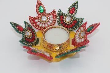 3d  Diya rangoli, diwali decoration, wedding decoration, temple decoration, Pooja favor, puja table decor, small rangoli, Navratri favor