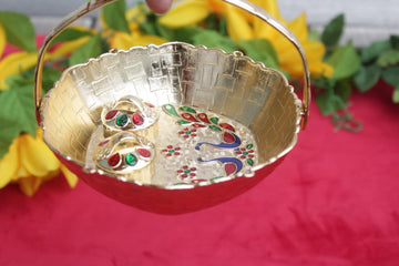Pecock Small haldi kumkum dan (box), Bulk Return Gifts, Indian Favors, housewarming gifts, Indian favors, Pooja gifts, tambulam favors